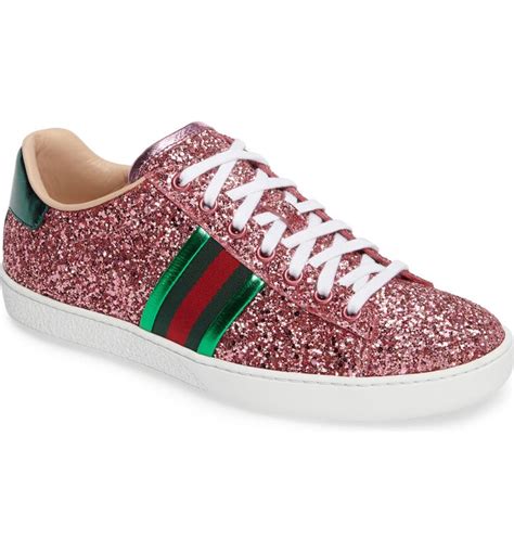 gucci womens low top sneaker glitter|Gucci ace glitter sneakers.